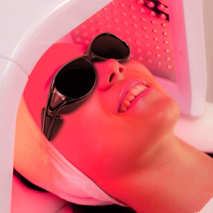 Red Light Therapy Glasses, IPL Laser Safety Glasses 200-2000nm for Laser Hair Removal and Red Light Therapy, Tanning Goggles for Eye Protection