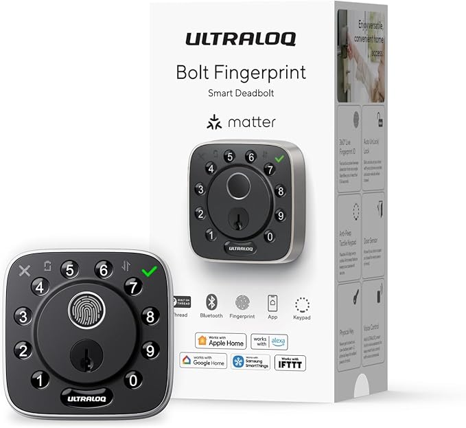 ULTRALOQ Cross Platform Compatibility Bolt Fingerprint Matter Smart Lock