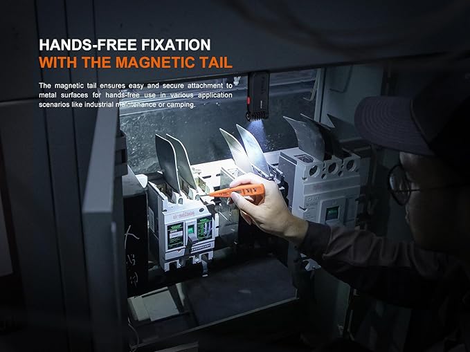 Fenix SW05R-RED Clip On Flat Body swival Flashlight with Red Light with EdisonBright Accessory case Bundle (Black)