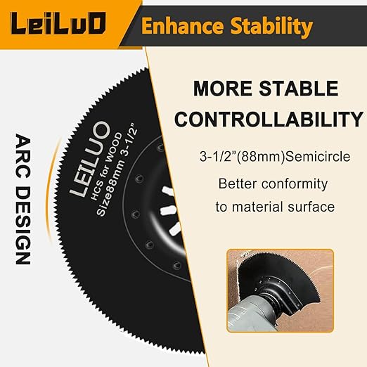 LEILUO 55-Piece Oscillating Multitool Blades Kit for Wood Nails Drywall Cutting Universal Multi Tool Accessories with Storage Bag Compatible with DeWalt Makita Dremel and More
