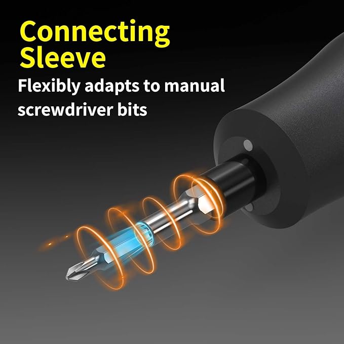 36 in 1 Electric Screwdriver Kit with Manual Screwdriver, 4V Rechargeable Screwdriver Set with Socket, Extension Rod, 2N.m Torque and LED Light, Suitable for Furniture and DIY