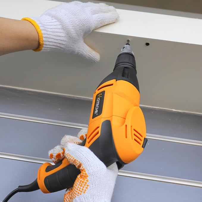 Hoteche 4.5-Amp Drywall Screw Gun, Electric Screwdriver with Variable Speed 0-4500 RPM, 1/4" Chuck, Forward & Reverse Switch