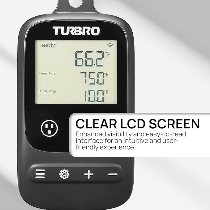 [2 Pack] TURBRO Smart Temperature Controller Heating Cooling, WiFi-Enabled Thermostat with Timer and Temperature Monitoring for Home Brewing, Seedling, Greenhouse, and Reptile Terrarium