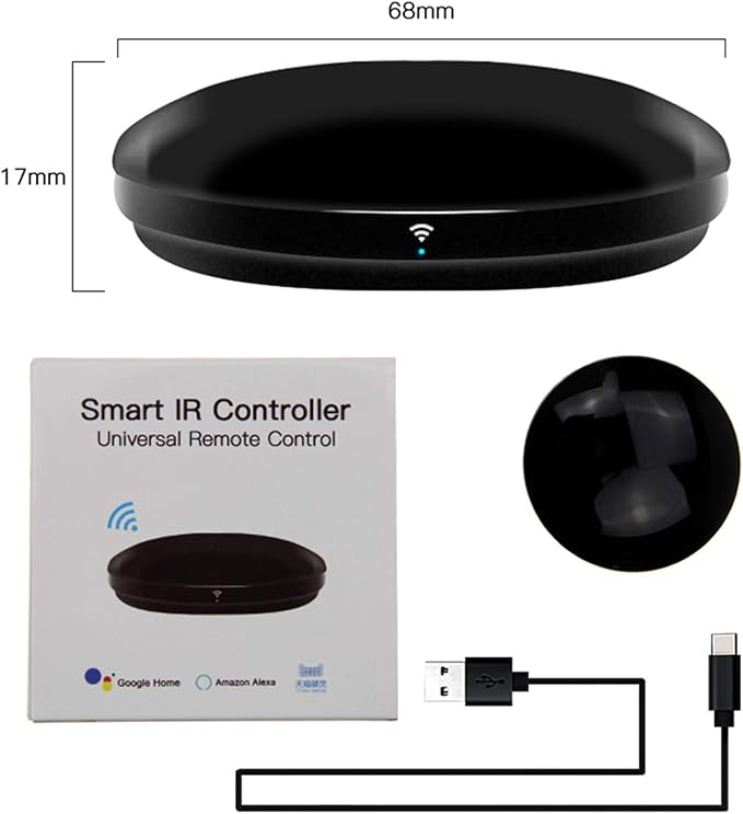 Smart IR Remote Control,All in One WiFi IR Blaster Control, Universal Infrared Remote Control for TV DVD Air Conditioner STB etc,Compatible with Alexa, Google Assistant No hub