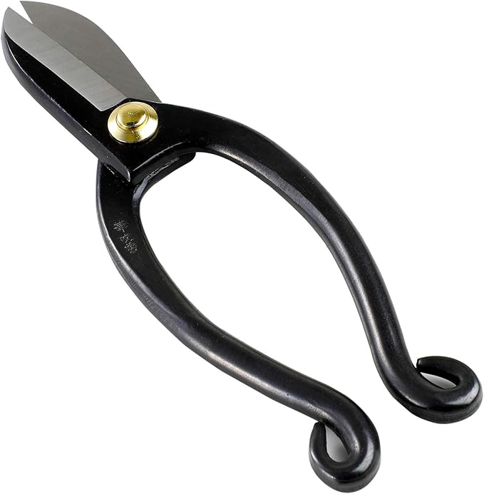 Wazakura Made in Japan Ikebana Tool Kit - Ikenobo Scissors + Black Kenzan Flower Holder, Japanese Floral Arrangement Set, Florist Shears and Pin Frog Gift Box Set - Black 3-1/4" (80mm)