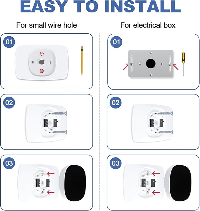 AUURIO Thermostat Wall Plate Compatible with 2025 ecobee Smart Thermostat Essential Trim Kit Increased Decorative Coverage Stylish Programmable WiFi Thermostat Accessory Trim Plate Easy Installation