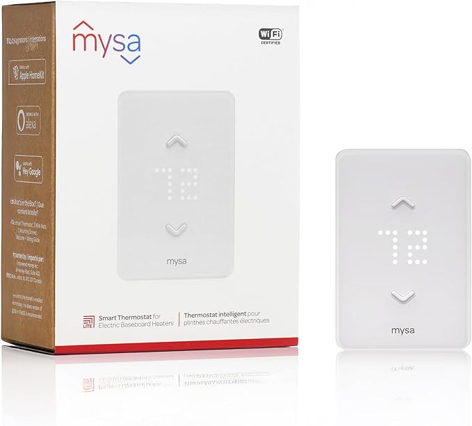 Mysa Smart Thermostat LITE for Electric Baseboard Heaters 240V | DIY Install | Use w/HomeKit, Alexa, Google Home | Wi-Fi Programmable | Remote Control with Free App (2024)