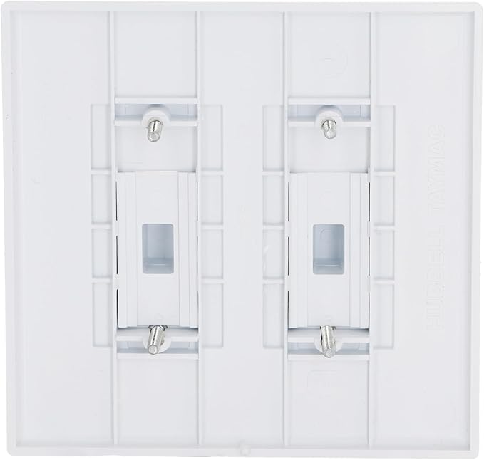 TayMac 2672W 2-Gang MASQUE Decorator Cover, Toggle, White