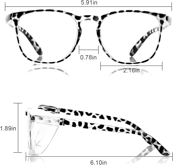 LASMEX Stylish Safety Glasses Goggles for Women Girls Anti-fog Glasses Protective Eyewear Clear Glasses