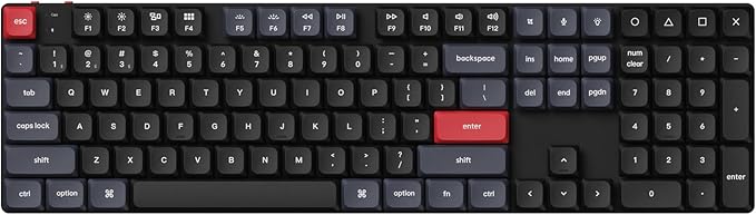 Keychron K5 Pro Wireless QMK/VIA Custom Mechanical Keyboard, 100% Full Size Layout 108 Key Programmable, Ultra-Slim RGB Backlit Low Profile Gateron Brown Switch Bluetooth/Wired for Mac Windows Linux