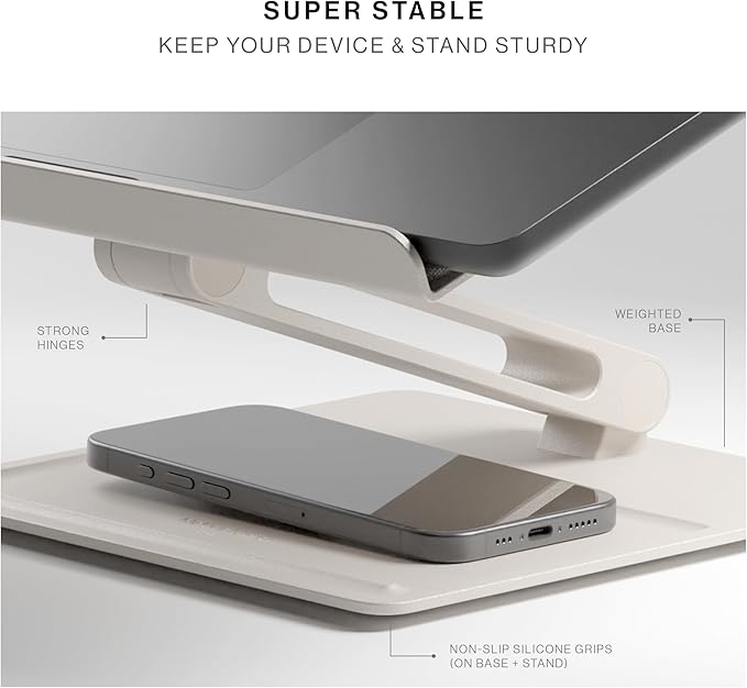 Native Union Desk Laptop Stand – Height Adjustable Ergonomic Computer Stand – Compatible with MacBook Air/Pro, iPad, Dell, HP, Lenovo, Microsoft Surface & Laptops & Tablets Up to 5kg (Slate Green)