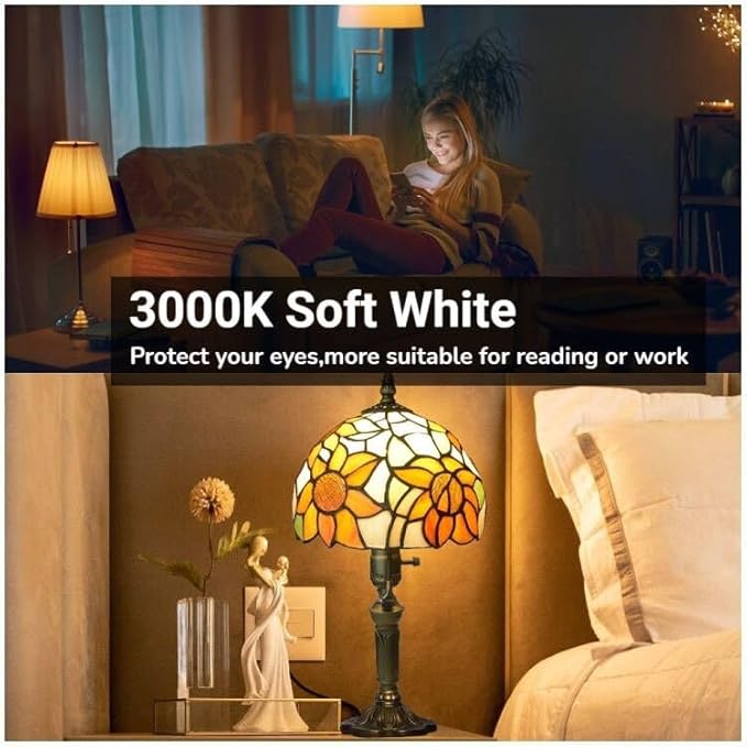 VVH 3-Way LED Light Bulb 3/7/10W - 30/70/100 Watt Equivalent, Soft White 3000K A19 E26 Base, Three Way Light Bulbs for Reading, Table Lamps & Floor Lamps 4-Pack