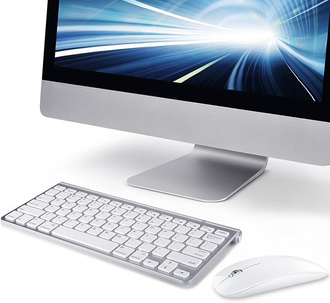 Wireless Keyboard and Mouse Compatible with iMac MacBook Air/Pro (Bluetooth and USB)