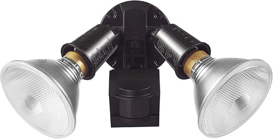 GLOBE 110-Degree 240 W Twin Head Bronze Hardwired Motion Sensor Security Flood Light, Spotlight, Outdoor, Outside House Lights