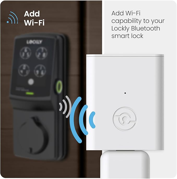 Lockly Secure Link Wi-Fi Hub for Smart Lock, Wireless Access Point, Compatible with Google Assistant & Alexa, Enables Remote Control and Monitoring