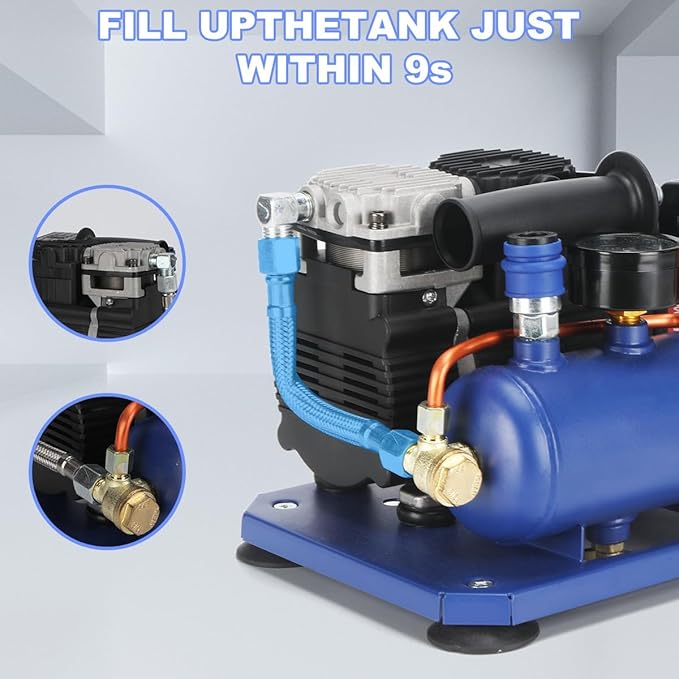 Electric Air Compressor Cordless, Quiet Portable Air Compressor For Woodwork Nailing, Garage, Car, Pneumatic Tool