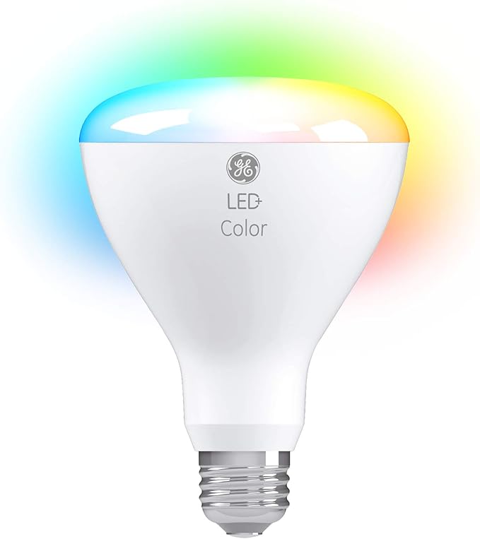 GE LED+ Color Changing LED Light Bulbs with Remote, 8.5W, No App or Wi-Fi Required, BR30 Indoor Floodlights (1 Pack)