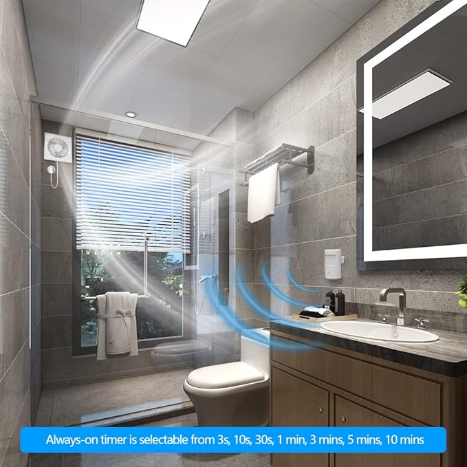 Upgraded Plug-in Motion Activated Light Control, Souphran Wireless Motion Detector and Plug Set, No Wiring, Adjustable Detection Range, Always-on Timer and Light Sensor, (1 Pack-new)