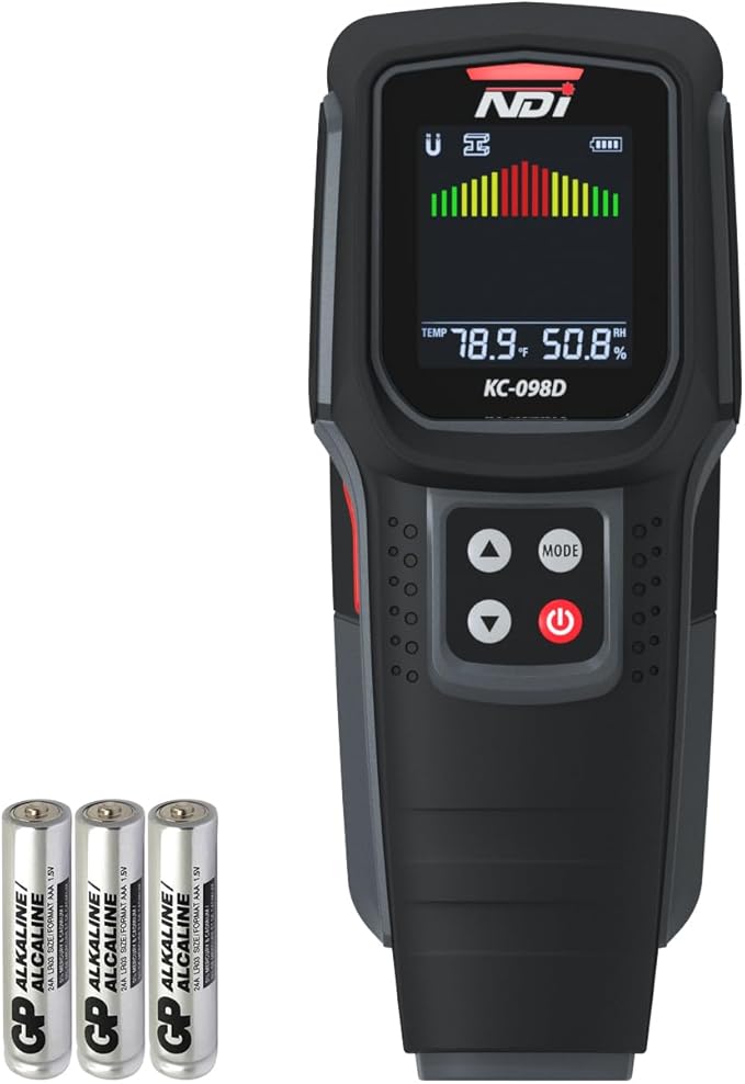 NDI 5‑in‑1 Stud Finder Wall Scanner with Laser Liner – Precise Stud, Metal, Pipe & Live Wire Detection + Moisture Scan & Laser Guide