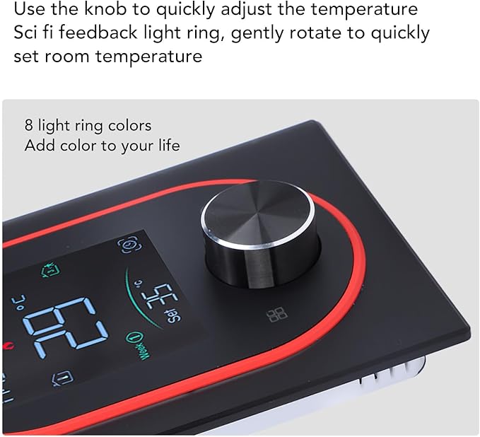 Smart Color Thermostat for Electric Heater LCD Programmable Touchscreen Control for Home Hotel Office with APP, ABS Aluminum Alloy Material (#1)