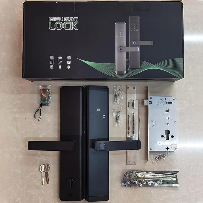 WiFi Smart Door Lock with Handles, Alarm & Keypad Entry, Auto Lock & One Touch Unlock