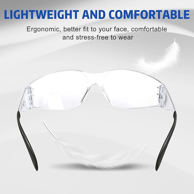 Safety Glasses ANSI Z87.1 Scratch Resistant Lab Goggles for Women Man