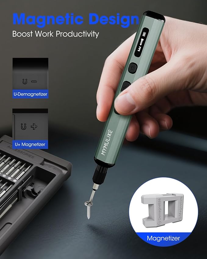 Mini Electric Screwdriver Set, 78 in 1 Small Precision Screwdriver Kit, 65 Preicison Bits, 5 Torque Settings, 4 LED Lights, Magnetic Portable Repair Tool Kit for PC RC Electronic, Watches