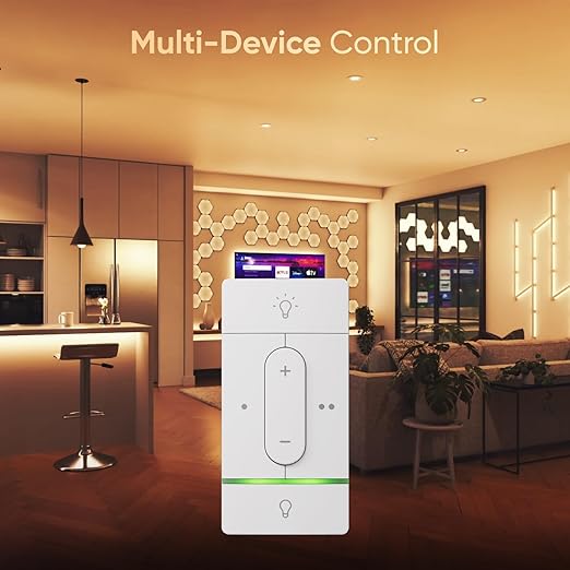 Nanoleaf Sense+ Smart Light Switch with Built-in Motion & Daylight Sensor, Wireless Switch, Matter Early Access, Exclusive for Nanoleaf Smart Lights, Dimmer, 2 Configurable with Up to 6 Custom Actions