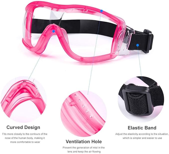 COMLZD Kids Safety Goggles, Safety Glasses For Kids, Kids Sports Goggles Science Lab Eye Protection Resistant Lens Anti-fog…