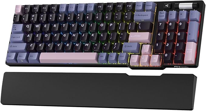 RK ROYAL KLUDGE RK96 RGB Limited Ed, 90% 96 Keys Wireless 3-Mode BT5.0/2.4G/USB-C Hot Swappable Mechanical Keyboard w/Wrist Rest, Volume Control, Software, Massive Battery, RK Pale Green Switch