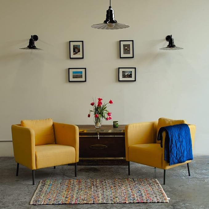 Steel Lighting Co. Eagle Rock Pendant | Ceiling Mounted Light | 16 inch Radial Wave | Flush Mount | Heavy Duty Steel Retro Farmhouse Style Made in America | Matte Black Exterior/Brass Interior