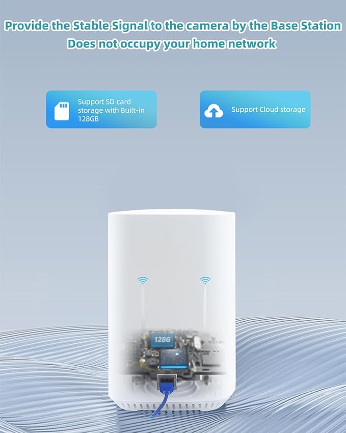 CKK 2.5K Solar Security Cameras Wireless Outdoor,Family Safety System,4 Cameras Kit with Full Color Night Vision,360° View,2.4Ghz WiFi Camera,2-Way Audio,Spotlight,128G Local Storage,No Monthly Fee