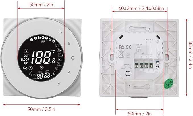 Generic Smart Thermostat Voice Control Electric Heating Systems Thermostat with WiFi, Phone APP Control for Power Failure