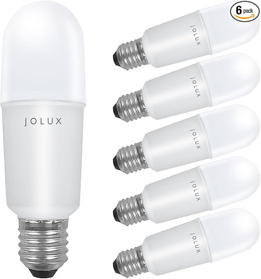 Jolux LED Stick Light Bulbs Dimmable,led Bulbs 100 watt Equivalent,2700K(Soft White) led Enclosed Fixture Rated, 14 Watt 1500 Lumen,Standard Medium Screw Base,E26 led Bulb Narrow,6 Pack……