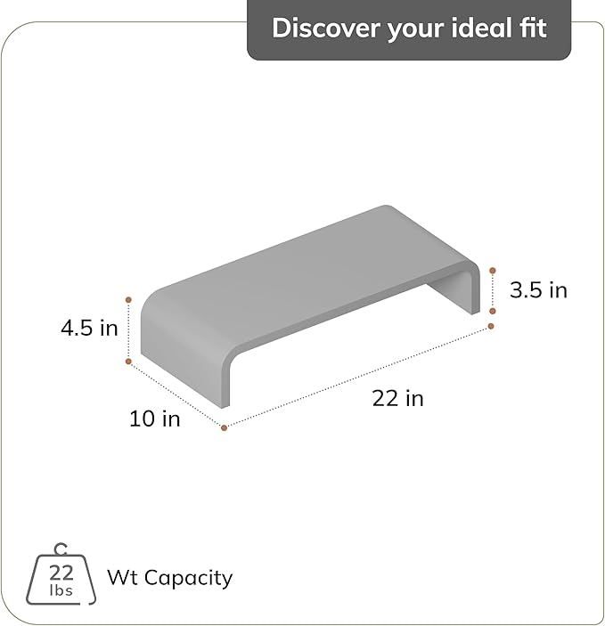 Anji Mountain Wood Monitor Stand Riser Desk Desktop Organizer Table for Home, Office Workspace, Laptop Riser, Ergonomic Design Stand for Gaming Setup, White Wash