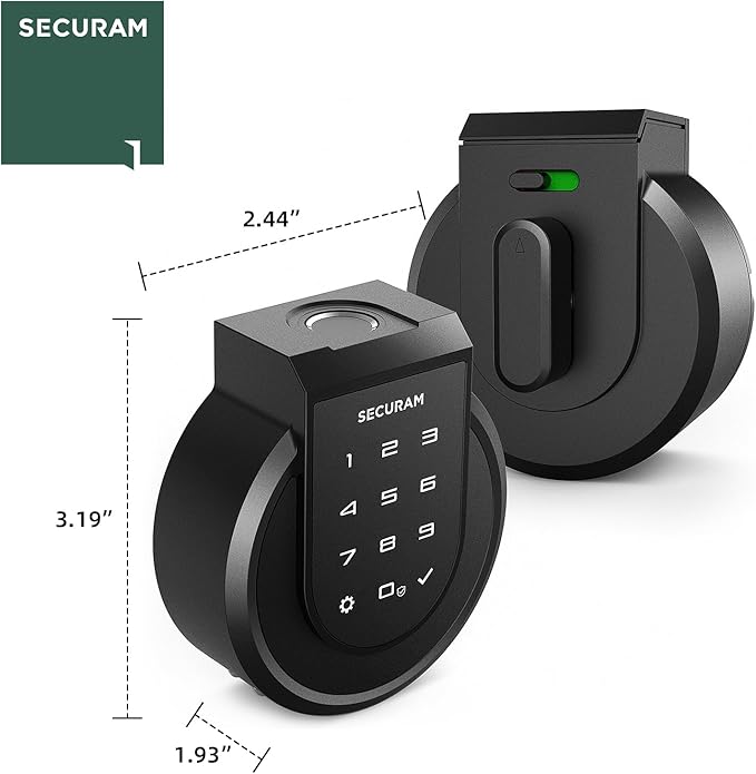 Touch Fingerprint Smart Lock, Black, Biometric, Bluetooth Enabled, Auto Lock, Voice Control via Alexa or Google