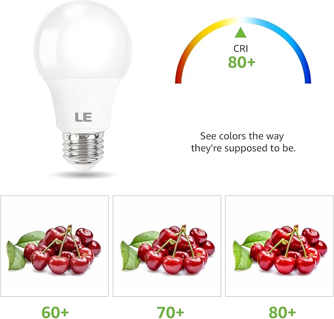 LE LED Light Bulbs 60 Watt Equivalent, 9W 800 Lumens Non-Dimmable, Soft Warm White 2700K, A19 E26 Standard Medium Base, 10000 Hour Lifetime 5 Count (Pack of 1)