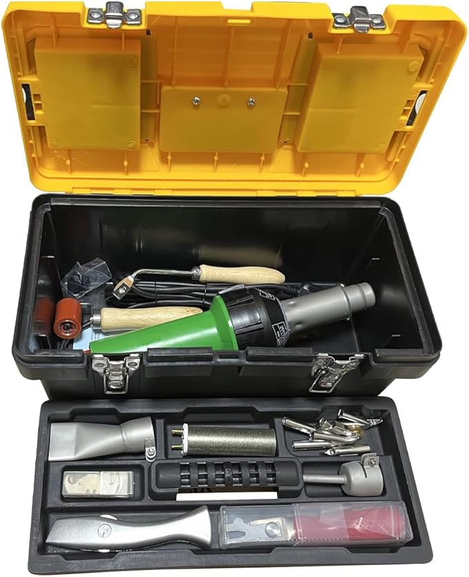Beyondlife 1600W Hot Air Plastic Welder Welding Gun Plastic Welder Roofing Flooring Kit with Various Welding Nozzles, Vinyl Flooring Skiving Kit, Groover in 17" Carry Case
