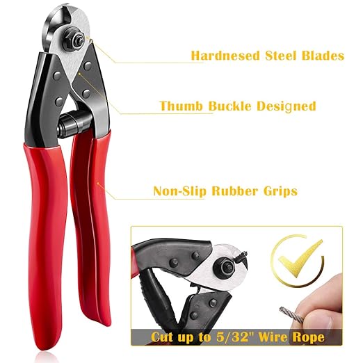 DN Mate Hydraulic Crimping Tool/Hydraulic Crimper for Stainless Steel Cable Railing Hardware, Battery Cable Crimping Tool for Size 1/8", 5/32" to 3/16" DC02