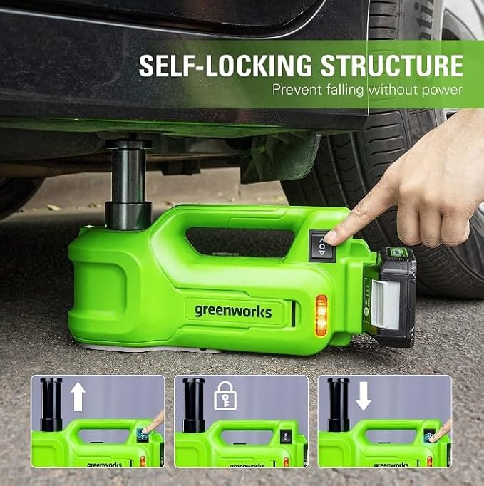Greenworks 24V 3pcs Brushless Power Tool Combo Kit,Cordless Car Jack,Tire Inflator, Impact Wrench, Includes 4.0Ah Battery & Charger