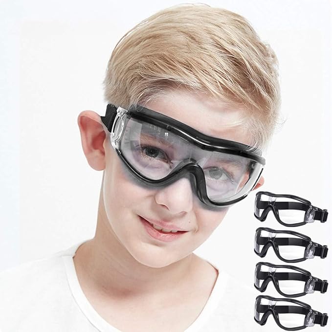 COMLZD Kids Safety Goggles, Safety Glasses For Kids, Kids Sports Goggles Science Lab Eye Protection Resistant Lens Anti-fog…