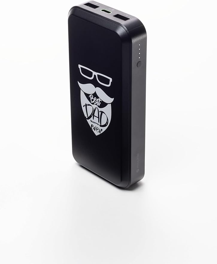 Mophie powerstation prime20 - Ultra-Compact Portable Power Bank with 20,000mAh Internal Battery, 18W USB-C PD Fast Charging, 3-Device Simultaneous Charging, Best Dad
