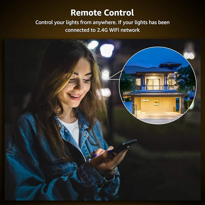 Lighting EVER LED Smart Light Bulbs, Compatible with Alexa and Google Assistant, 60 Watt Equivalent, Dimmable with App (Not Support Traditional Dimmers), Warm White 2700K, A19 E26, 2.4GHz WiFi Only