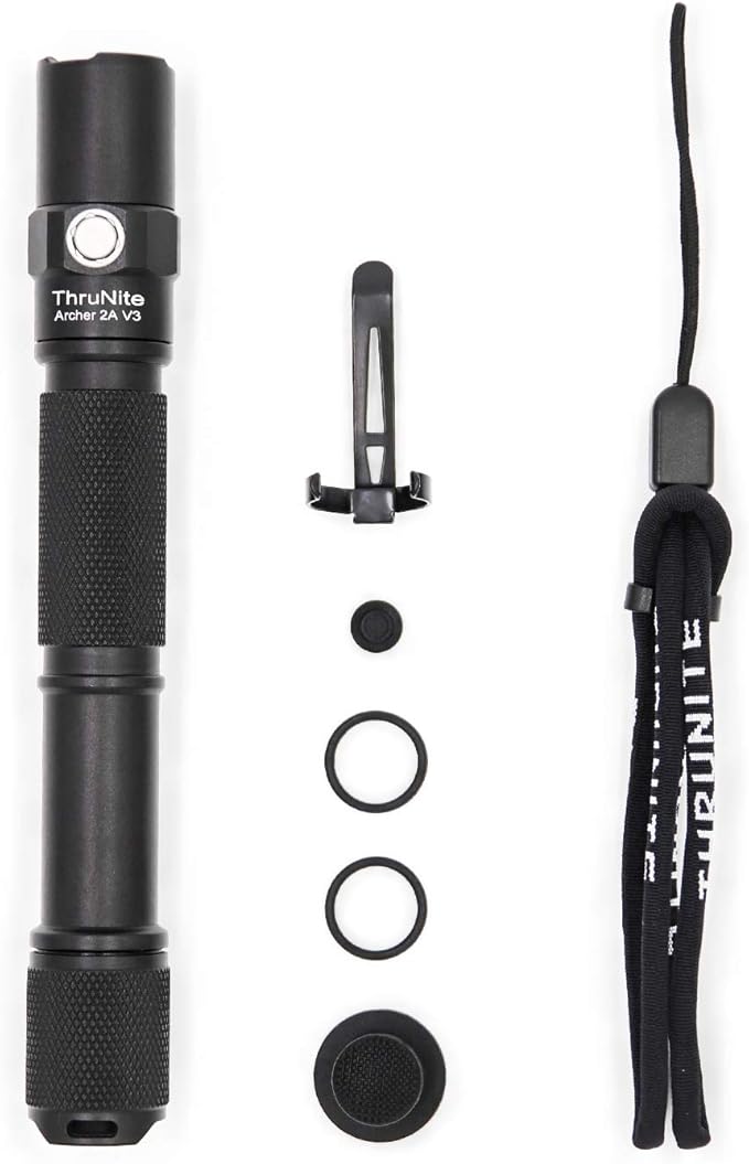ThruNite LED Flashlight Archer 2A V3, 500 Lumens Mini AA Flashlight with Lanyard, IPX8 Water-Resistant Dual Switch Outdoor Flash Light for Hiking, Camping, Everyday Use, EDC - CW