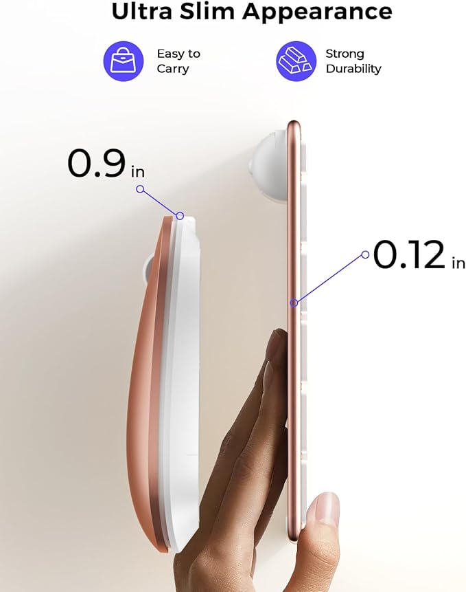 seenda Bluetooth Keyboard and Mouse for Mac, SKM64-2 Multi-Device Rechargeable Slim Wireless Keyboard Mouse Stainless Steel Full Size, Compatible with MacBook Pro/Air, iPad, Mac - White Rose Gold