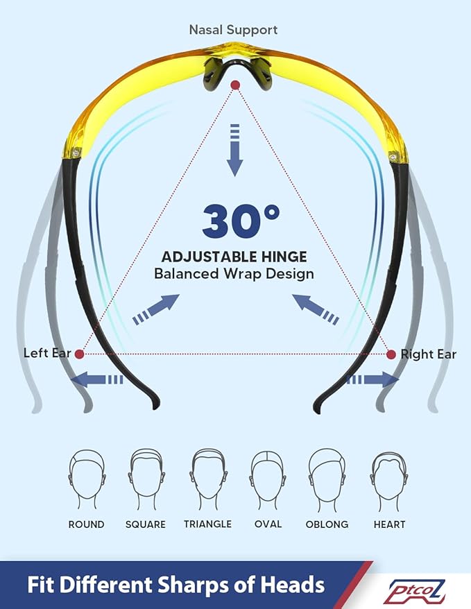 Safety Glasses 28 Pack Amber Tinted: ANSI Z87.1 Certified Anti-Scratch Polycarbonate Lens UV Protection for Construction & Cycling, Woodworking & Lab Lightweight Sofety Nose Pad Unisex
