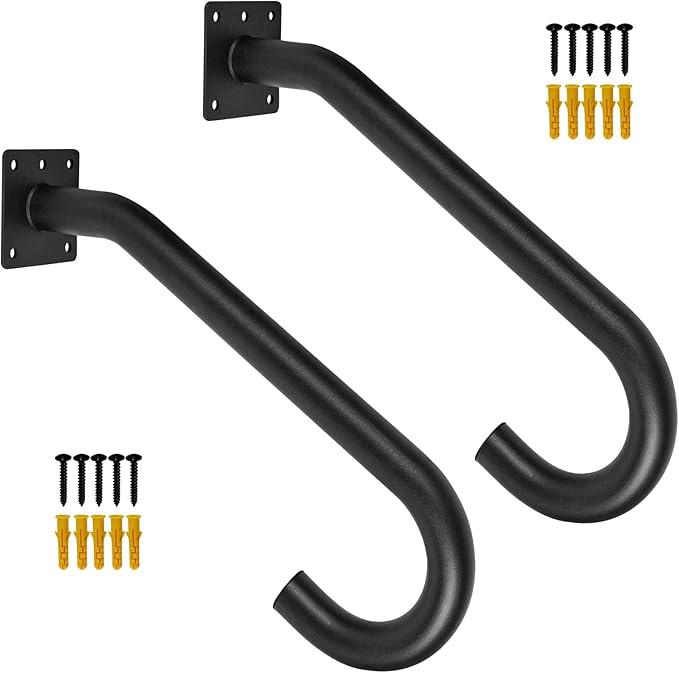 2PCS Hand Rails for Outdoor Steps, Outdoor Handrail Safety Grab Bar for Stairs Wall Mounted U Shaped Handrail 1.25" Tube Hand Railing for Garage Entry