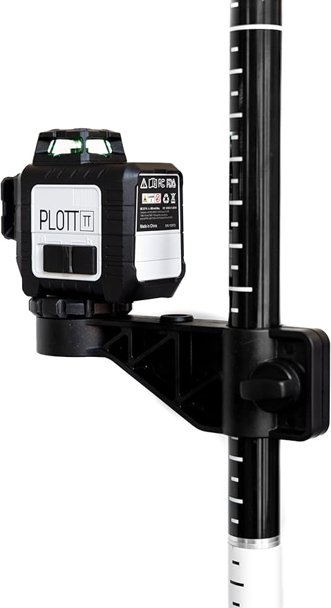Plott 12-Foot Modular Laser Pole – Lightweight Aluminum, Extendable to 13.5 Feet, with Bubble Level & Carrying Bag – PLP12