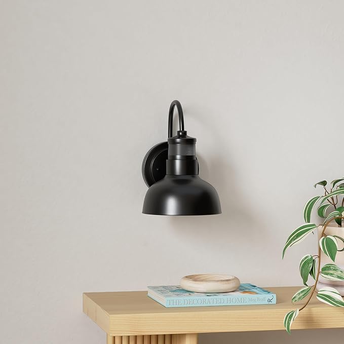 7“ Motion Sensor Outdoor Lights, Outdoor Light Fixture Dusk to Dawn with E26 Base Socket, IP65 Waterproof Outside Wall Light for Barn, Balcony, Entrance, Front Door, Porch, 2210SBK(G)-1