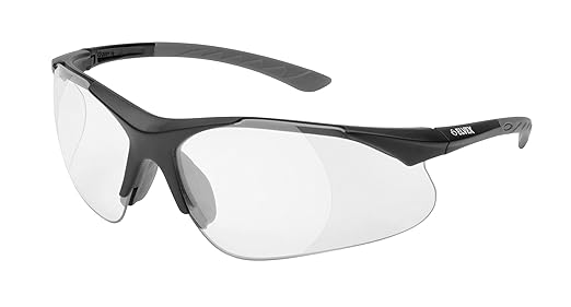 Delta Plus RX-500C-0.75 Diopter Full Lens Magnifier Safety Glasses, Black Frame, Clear Lens